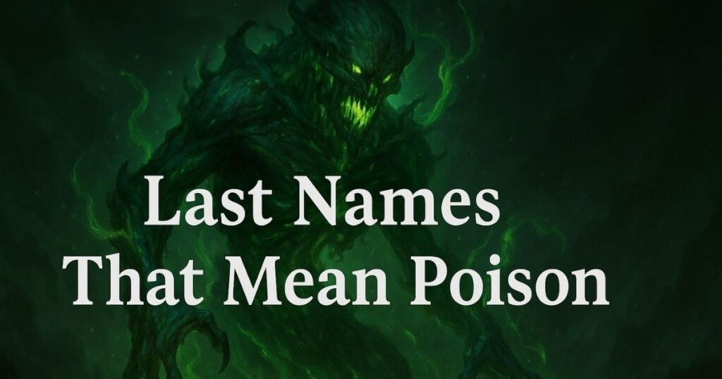 Last Names That Mean Poison